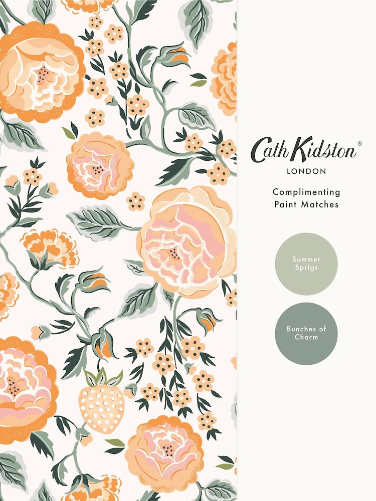 Cath Kidston Yellow Strawberry Garden A4 Wallpaper Sample - Image 4 of 4
