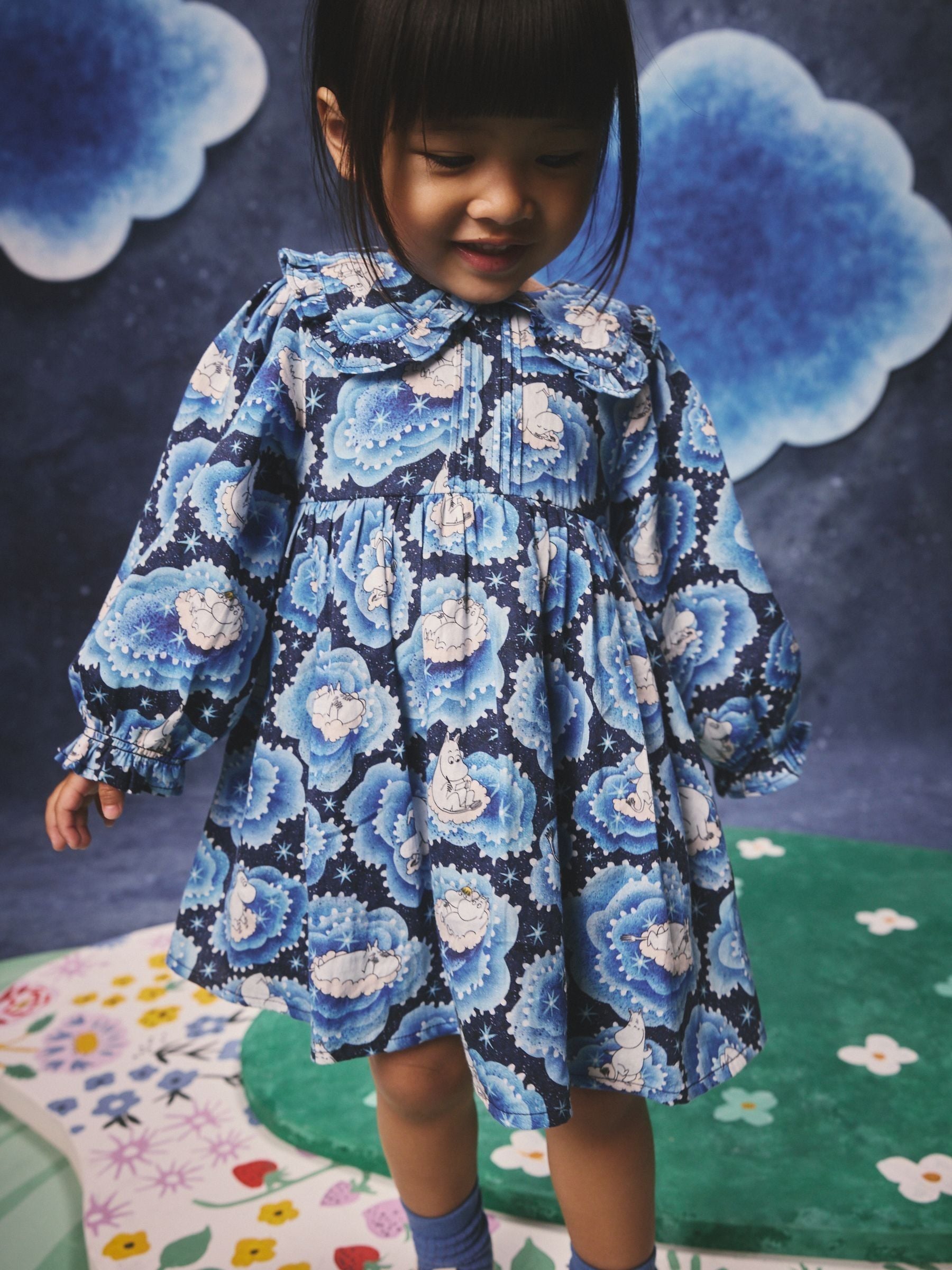Buy Cath Kidston Blue Clouds Moomins Collar Dress (3mths-8yrs