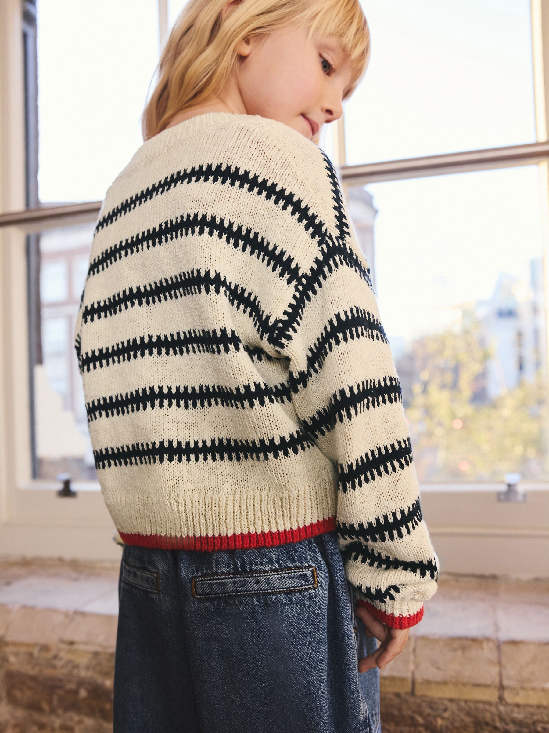 Buy Mono Stripe V-Neck Stitch Cardigan (3-16yrs) from Next Romania