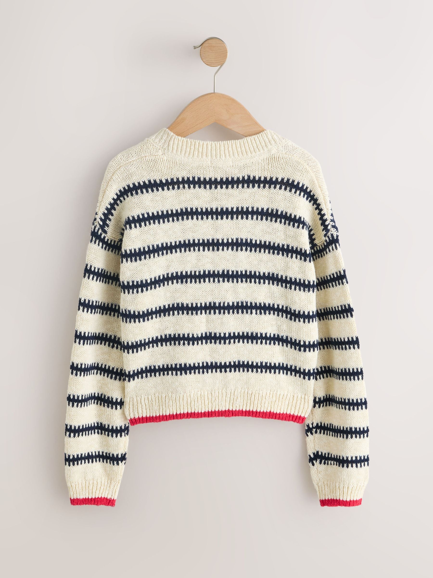 Buy Mono Stripe V-Neck Stitch Cardigan (3-16yrs) from Next Romania