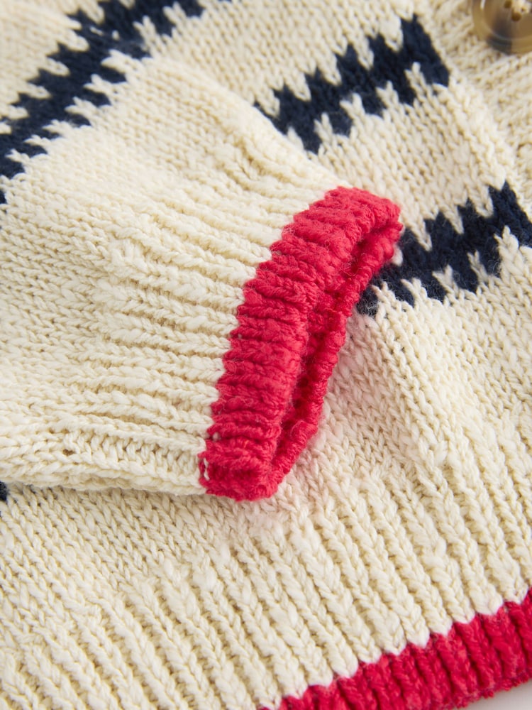 Mono Stripe V-Neck Stitch Cardigan (3-16yrs) - Image 4 of 4 Mono Stripe V-Neck Stitch Cardigan (3-16yrs) - Image 4 of 4