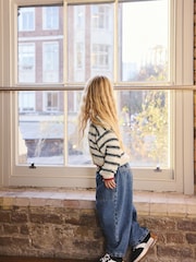 Mono Stripe V-Neck Stitch Cardigan (3-16yrs) - Image 6 of 10