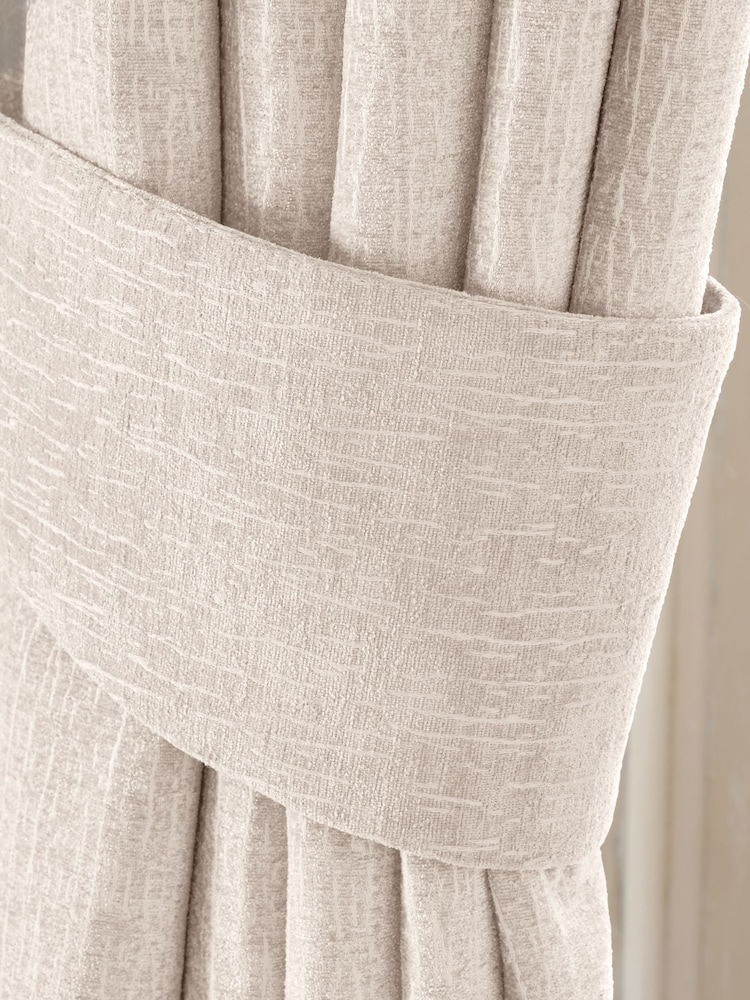 Set of 2 Natural Light Heavyweight Chenille Curtain Tie Backs - Image 2 of 3 Set of 2 Natural Light Heavyweight Chenille Curtain Tie Backs - Image 2 of 3