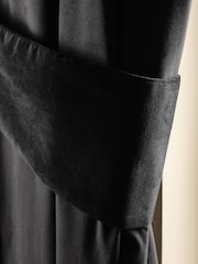 Set of 2 Black Matte Velvet Curtain Tie Backs - Image 2 of 3