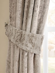 Set of 2 Mid Natural Collection Luxe Tie Backs Chic Velvet Curtains - Image 2 of 4