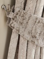 Set of 2 Mid Natural Collection Luxe Tie Backs Chic Velvet Curtains - Image 3 of 4