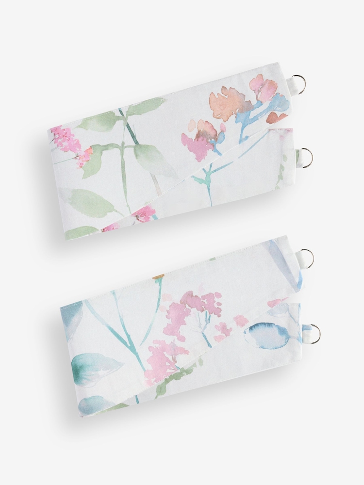 Set of 2 Pastel Multi Pink Isla Floral Print Curtain Tie Backs - Image 3 of 3
