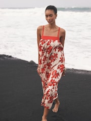 Mint Velvet Red Floral Print 100% Cotton Maxi Dress - Image 1 of 8
