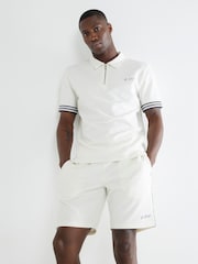 River Island White Slim Taped Embroidery Shorts - Image 3 of 4