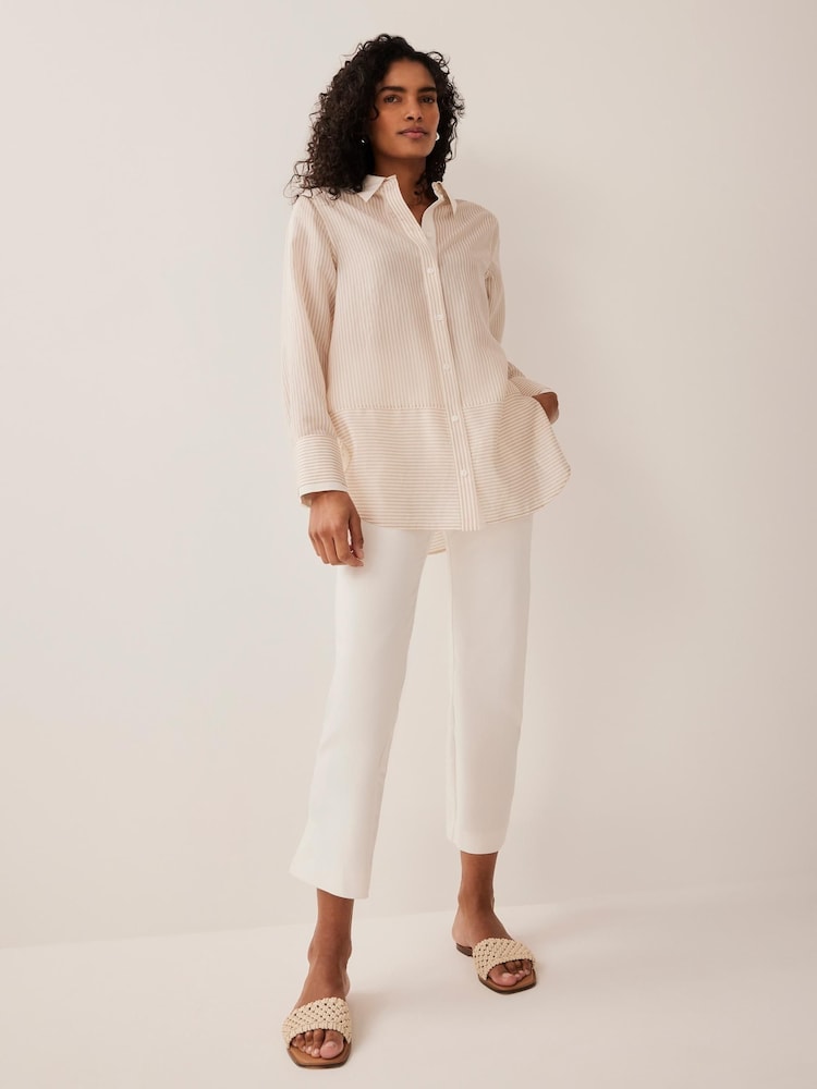 Buy Mint Velvet Natural Striped Longline Shirt from Next Greece