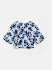 Mint Velvet Blue Floral Print 100% Cotton Cropped Top - Image 8 of 8