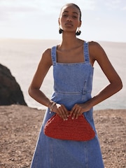 Mint Velvet Blue Denim 100% Cotton Midi Dress - Image 2 of 8