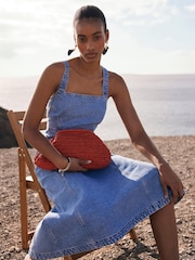 Mint Velvet Blue Denim 100% Cotton Midi Dress - Image 3 of 8