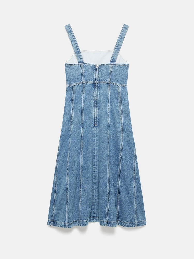 Mint Velvet Blue Denim 100% Cotton Midi Dress - Image 8 of 8