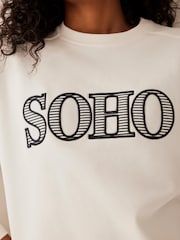 Mint Velvet White Soho Graphic Sweatshirt - Image 3 of 8