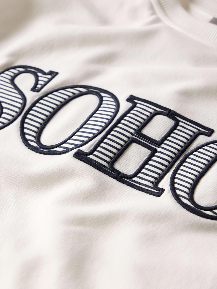 Mint Velvet White Soho Graphic Sweatshirt - Image 8 of 8