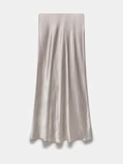 Mint Velvet Natural Satin Slip Midi Skirt - Image 5 of 6