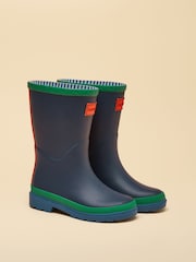 Joules Kids' Blue & Green Colourblock Wellies - Image 1 of 6