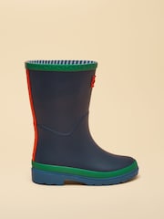 Joules Kids' Blue & Green Colourblock Wellies - Image 2 of 6