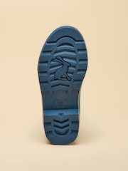 Joules Kids' Blue & Green Colourblock Wellies - Image 4 of 6