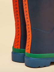 Joules Kids' Blue & Green Colourblock Wellies - Image 6 of 6