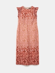 Mint Velvet Orange Printed 100% Cotton Midi Dress - Image 7 of 8