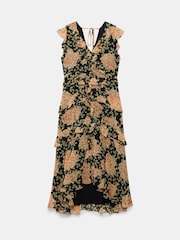 Mint Velvet Orange Floral Print Midi Dress - Image 6 of 7