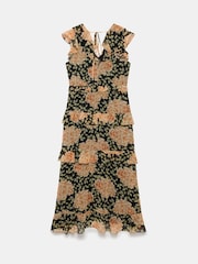 Mint Velvet Orange Floral Print Midi Dress - Image 7 of 7