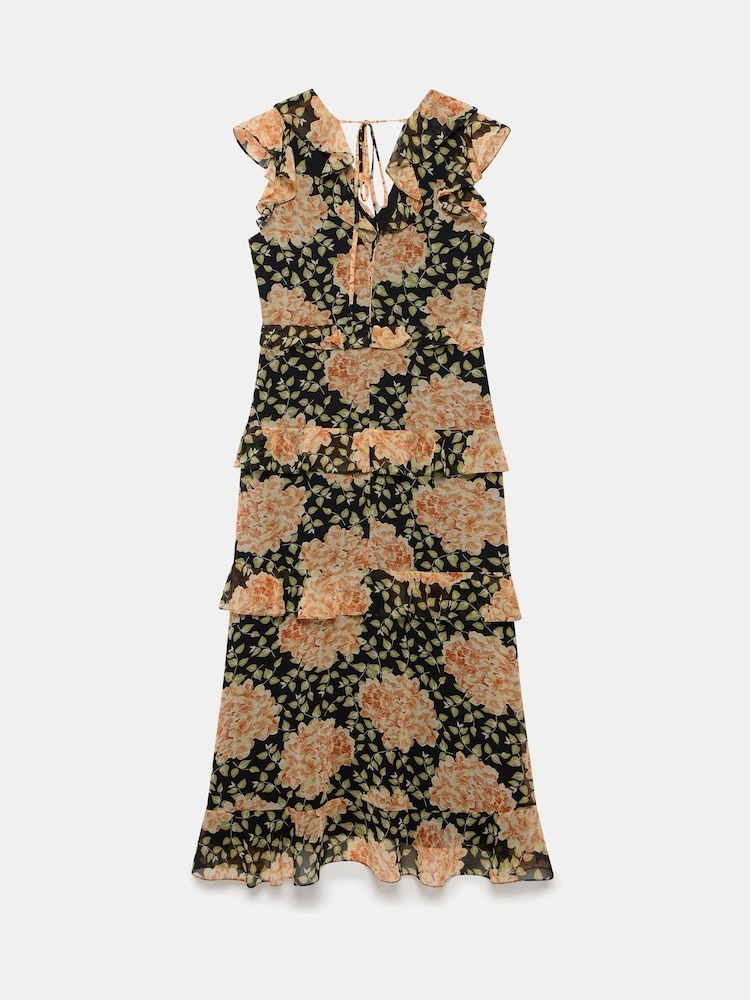 Mint Velvet Orange Floral Print Midi Dress - Image 7 of 7