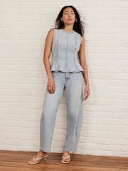 Mint Velvet Blue Barrel Leg Jeans - Image 1 of 7