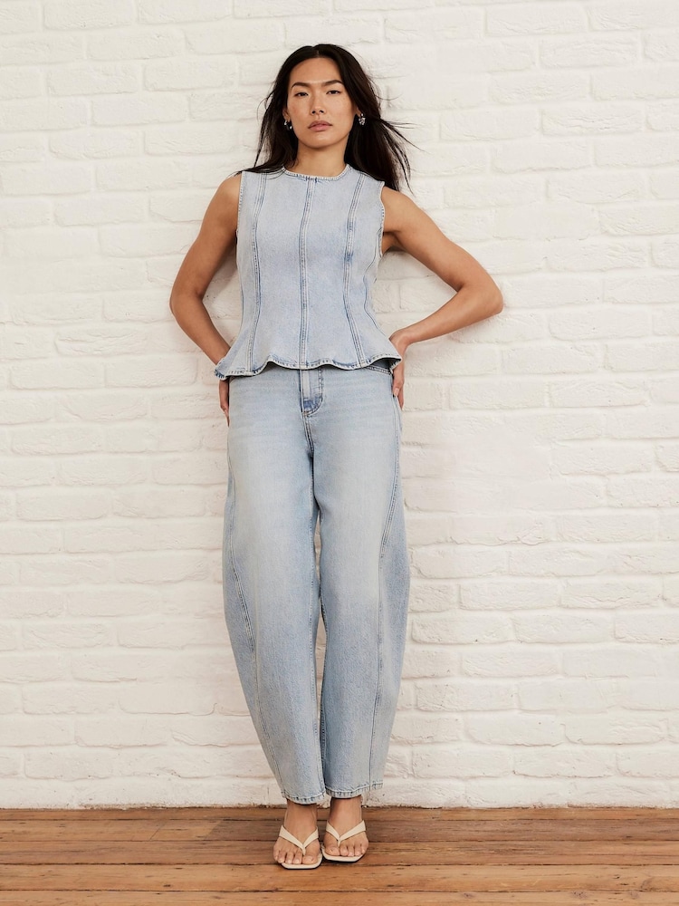 Mint Velvet Blue Barrel Leg Jeans - Image 2 of 7