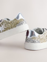 Gold Glitter Star Lace-Up Trainers - Image 3 of 5