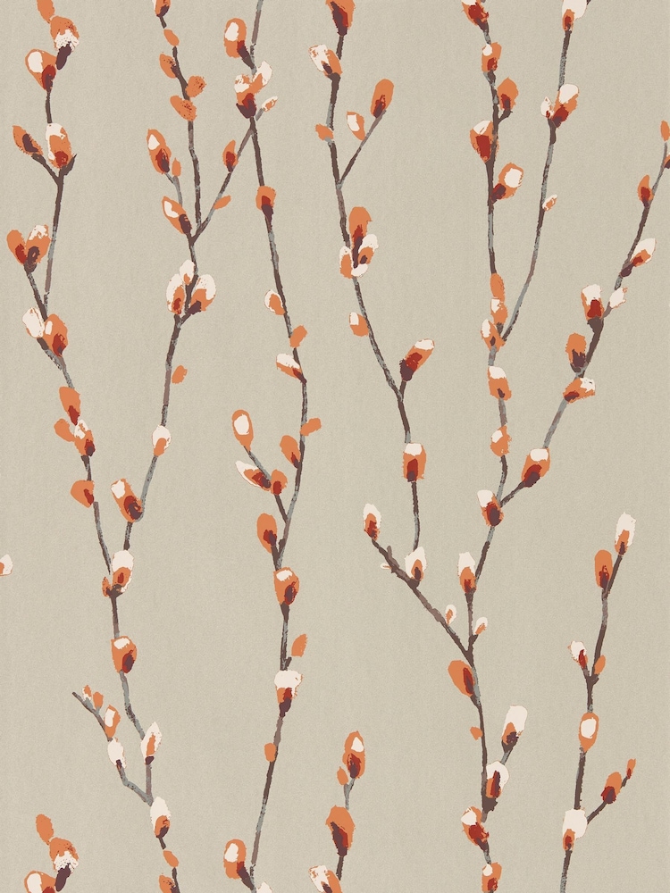 Harlequin Tangerine Gilver Salice Idyllic A4 Wallpaper Sample - Image 1 of 1