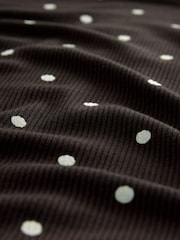 Chocolate Brown Spot Ribbed Long Sleeve Pyjamas - Image 8 of 9