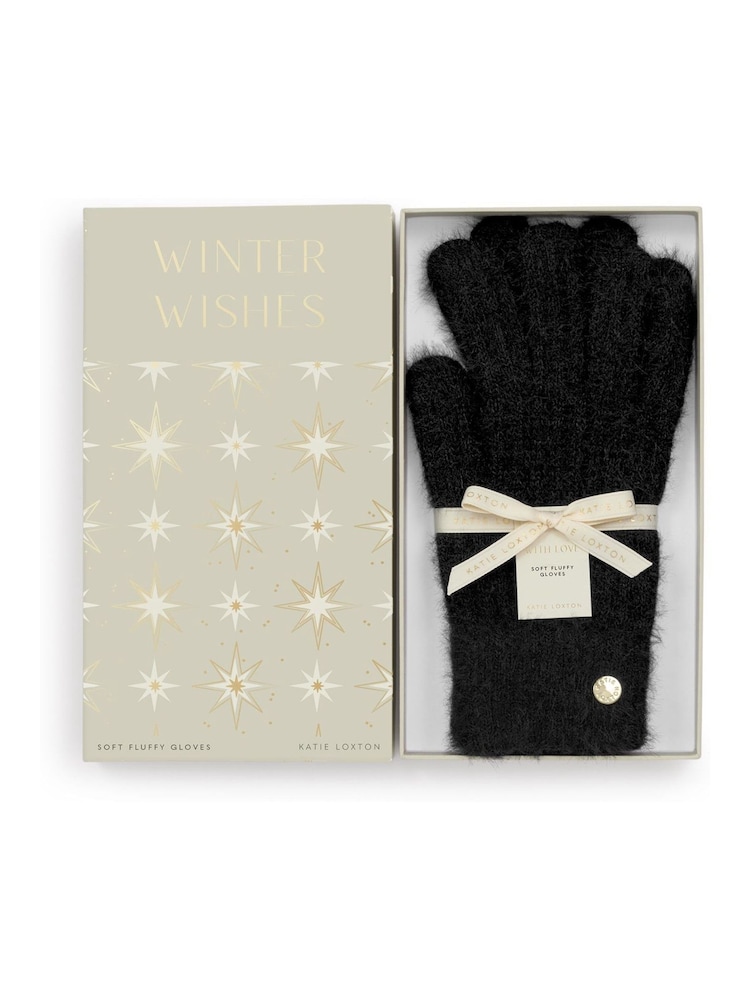 Katie Loxton Black Gift Boxed Soft Knit Gloves - Image 3 of 3