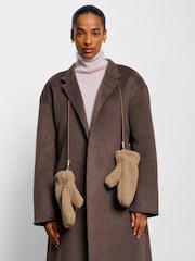 Katie Loxton Natural Teddy Mittens With Cord - Image 4 of 4