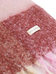 Katie Loxton Pink Oversized Checked Tassel Scarf - Image 3 of 4