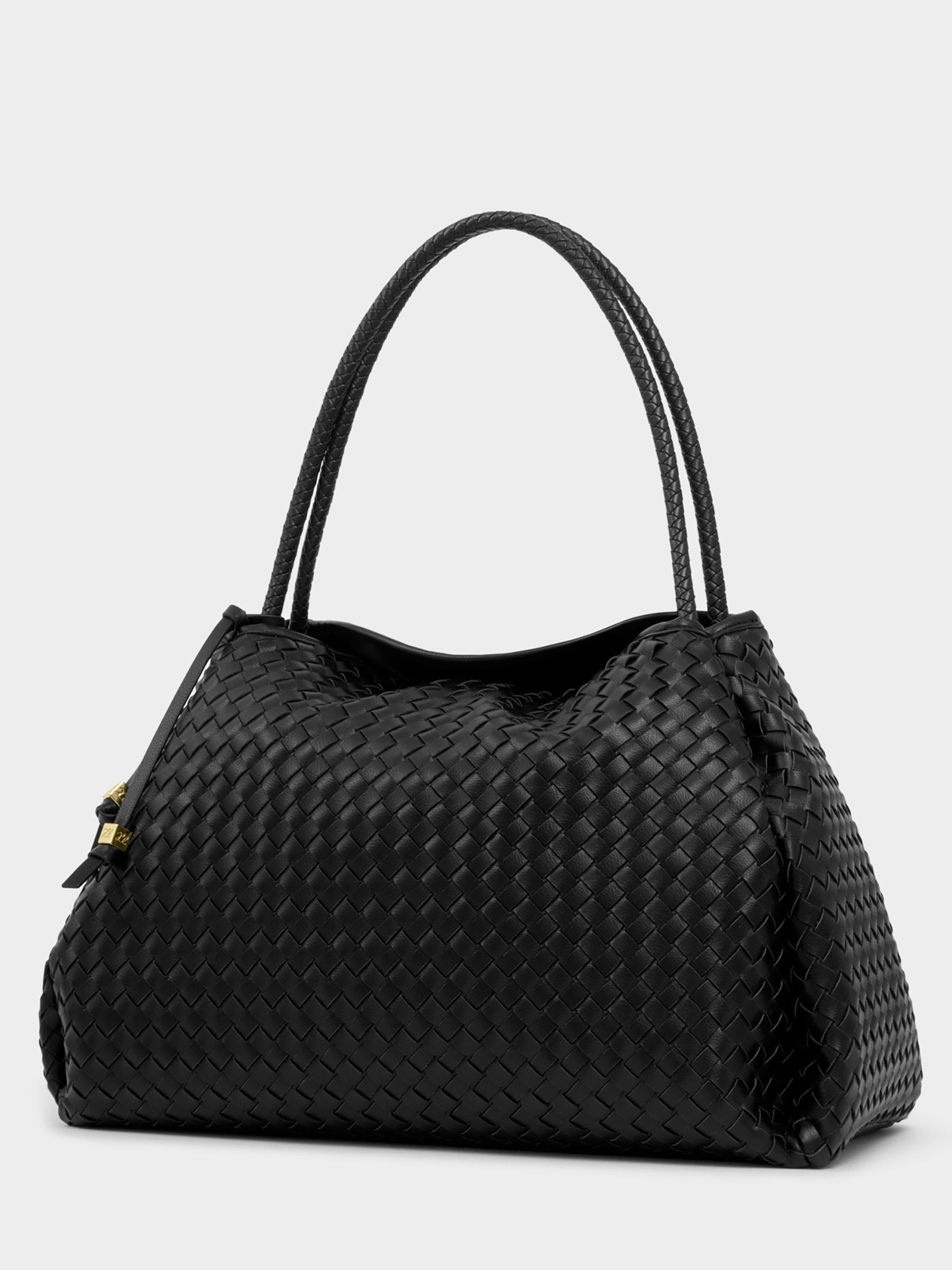 Buy Katie Loxton Black Large Nova Hand Woven Shoulder Bag from