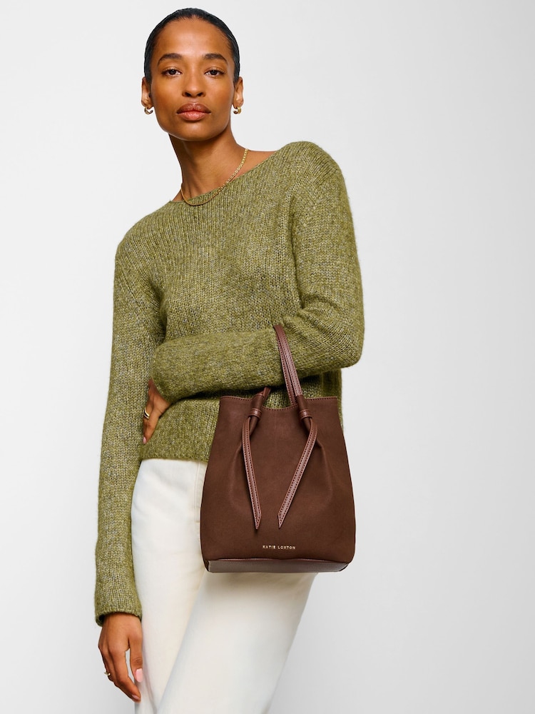 Katie Loxton Brown Celina Suedette Bucket Bag - Image 4 of 4 Katie Loxton Brown Celina Suedette Bucket Bag - Image 4 of 4