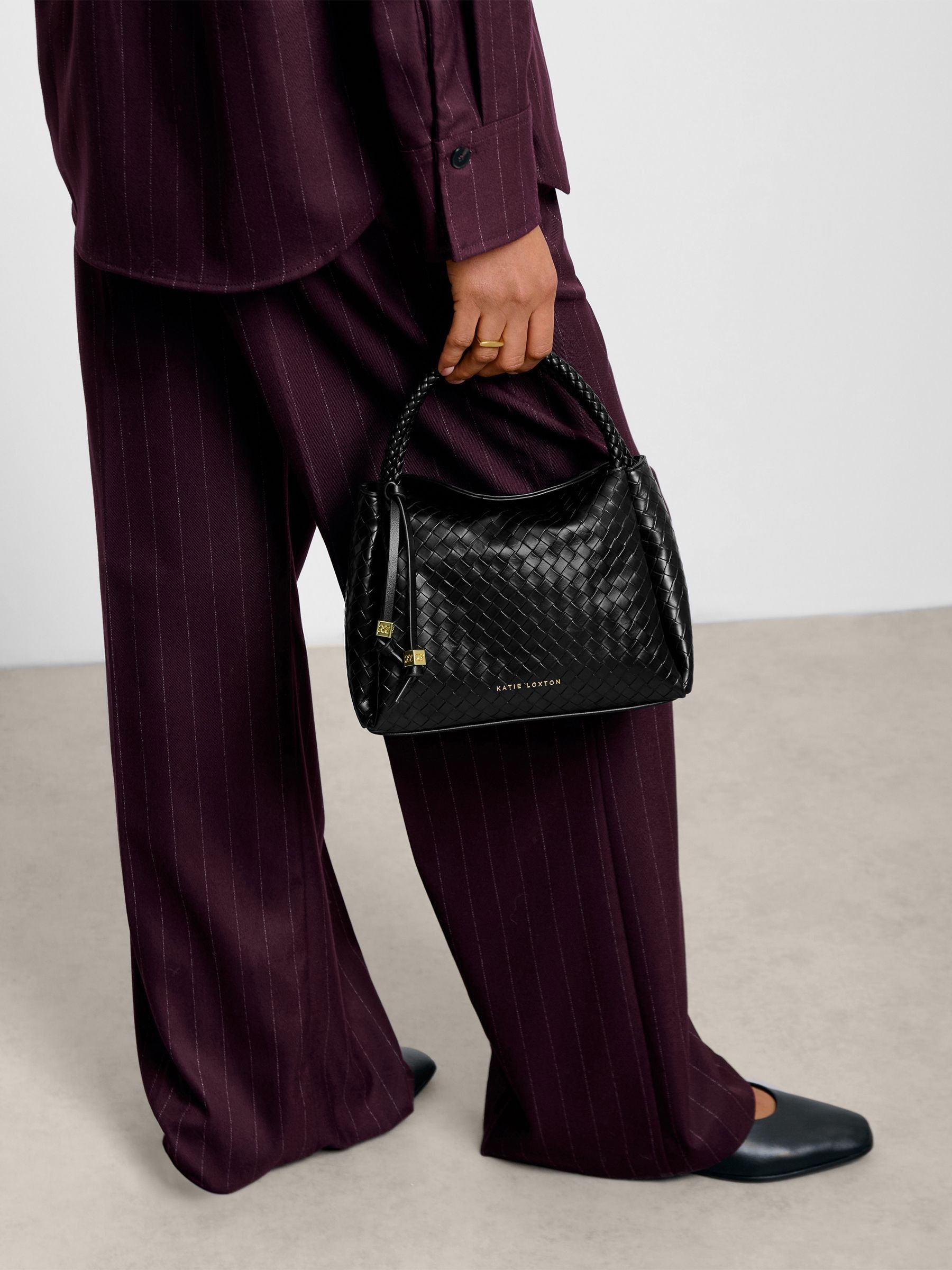 Buy Katie Loxton Black Nova Woven Texture Top Handle Bag from Next USA