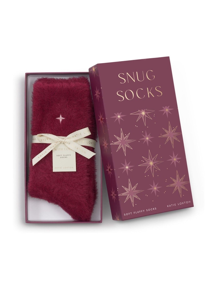 Katie Loxton Red Gift Boxed Fluffy Socks - Image 1 of 3