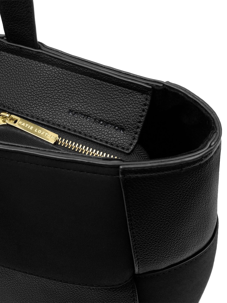Katie Loxton Black Taya Woven Faux Suede Tote Bag - Image 5 of 5