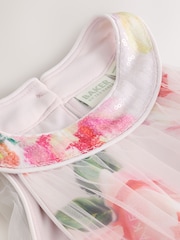 Baker by Ted Baker Robe à dos nu en maille à volants rose 3D - Image 15 de 15