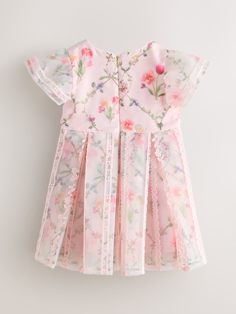 Buy Baker by Ted Baker Pink Organza Floral Trellis Lace Overlay Dress from Next USA Buy Baker by Ted Baker Pink Organza Floral Trellis Lace Overlay Dress from Next USA