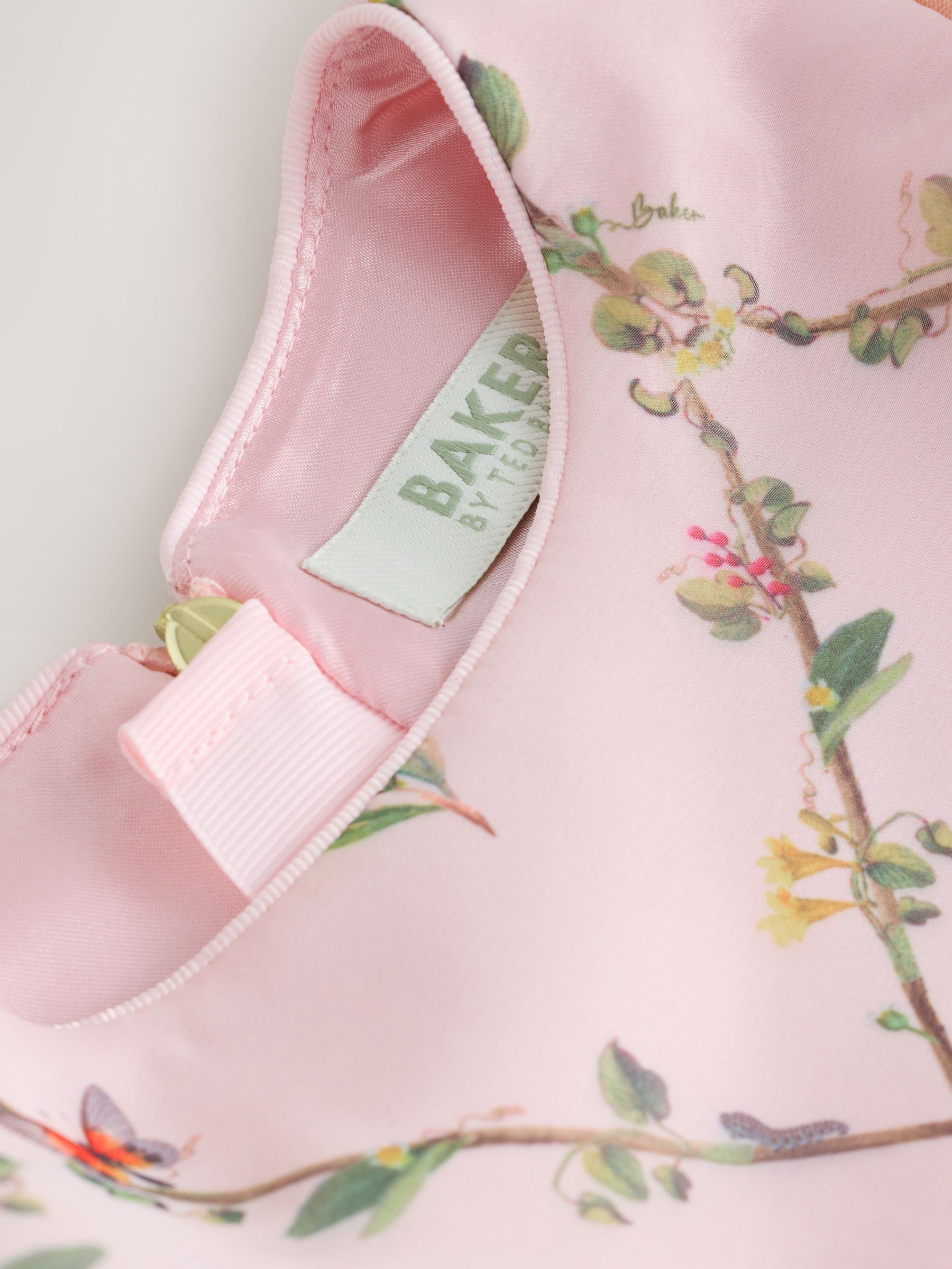 Buy Baker by Ted Baker Pink Organza Floral Trellis Lace Overlay