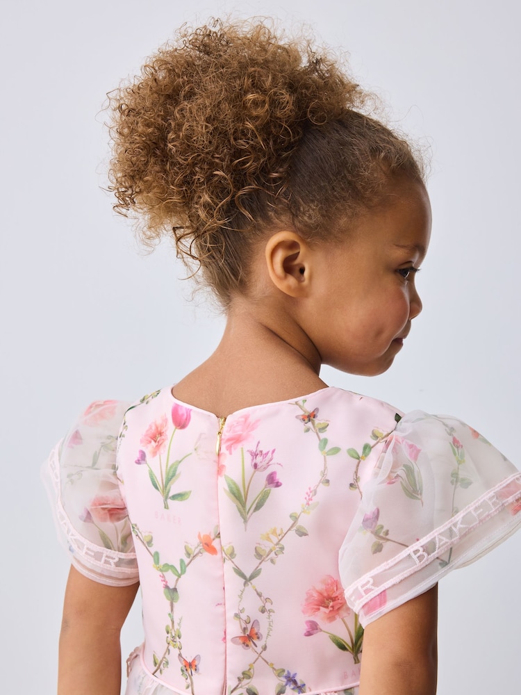Buy Baker by Ted Baker Pink Organza Floral Trellis Lace Overlay Dress from Next USA Buy Baker by Ted Baker Pink Organza Floral Trellis Lace Overlay Dress from Next USA