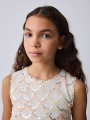 Baker by Ted Baker Sequin Godet Mesh Dress & Cape Set - صورة 10 من 22