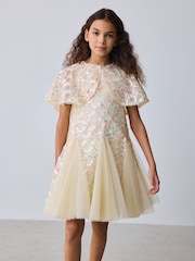 Baker by Ted Baker Sequin Godet Mesh Dress & Cape Set - صورة 5 من 22