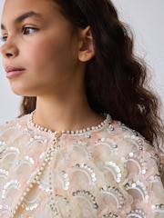 Baker by Ted Baker Sequin Godet Mesh Dress & Cape Set - صورة 9 من 22