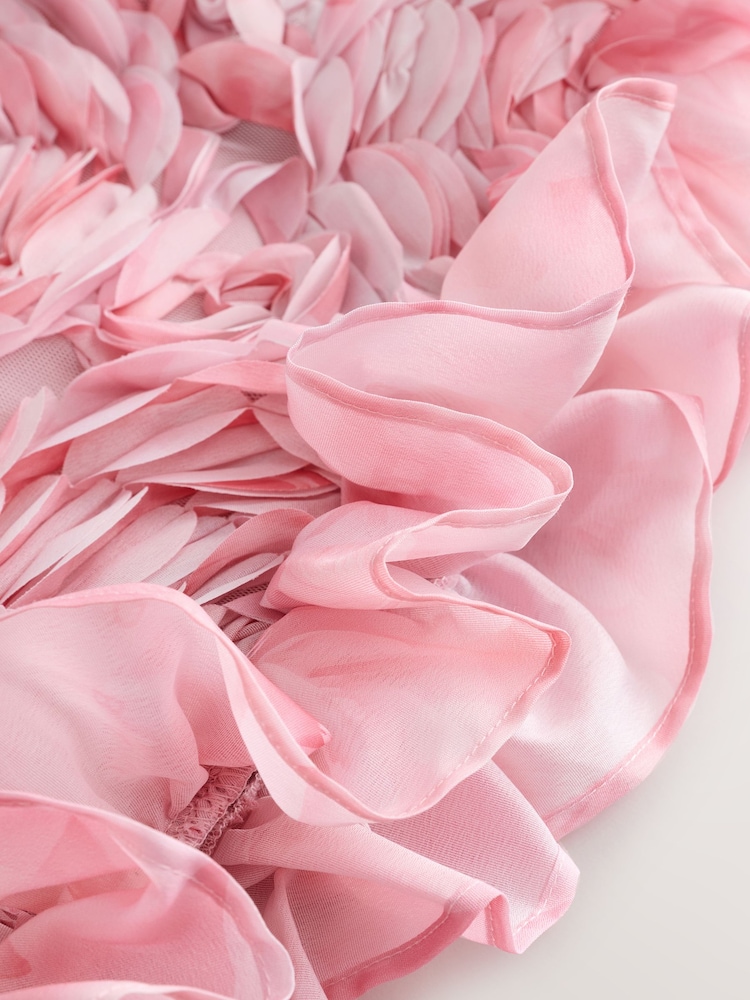 Baker by Ted Baker Pink 3D Textured Floral Halter Dress - Image 11 of 11